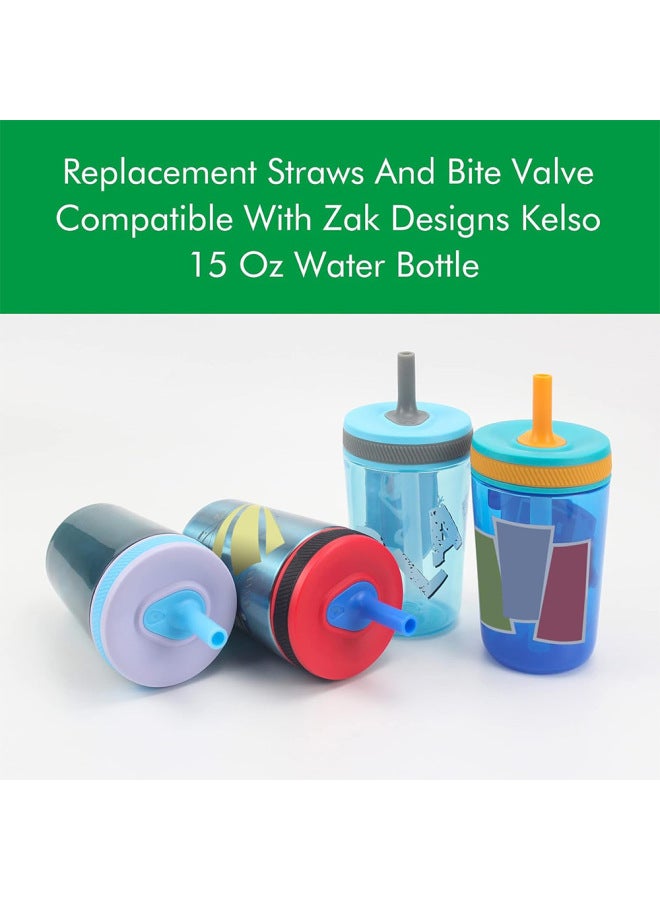 Cross Border Zak Cup Straw Replacement Piece 15 Oz Water Bottle Replacement Straw Silicone Bite Straw Replacement Tube-Color:[orange] 4 Straws + 1 Straw Brush  - Image 4