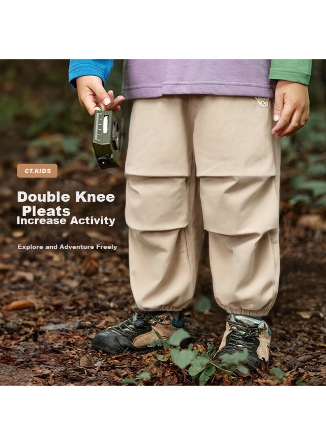 Classic Teddy Kids Pants Boys And Girls Work Pants Toddler Spring Outdoor Sports Casual Trousers Khaki 120 - Image 1