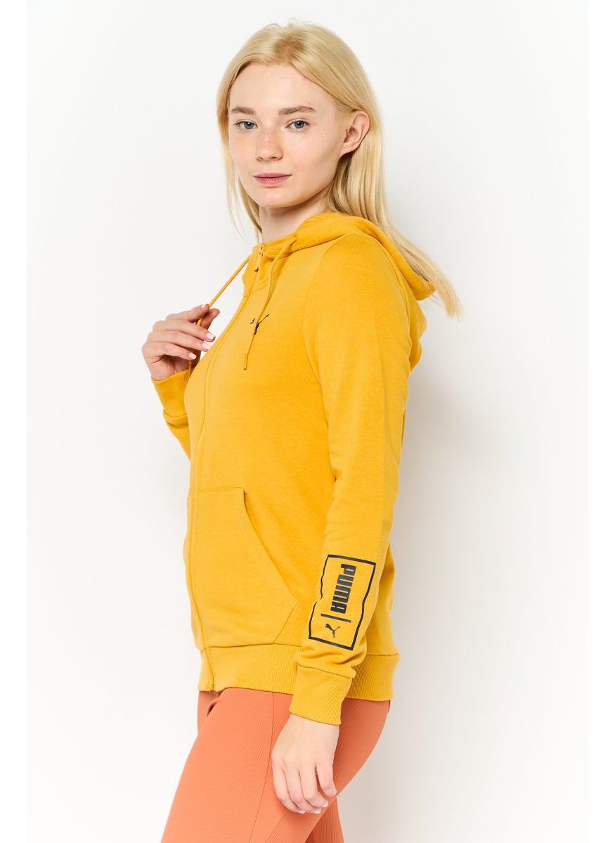 PUMA Women Regular Fit Long Sleeves Outdoor Sweatshirt, Mustaed  - Image 3