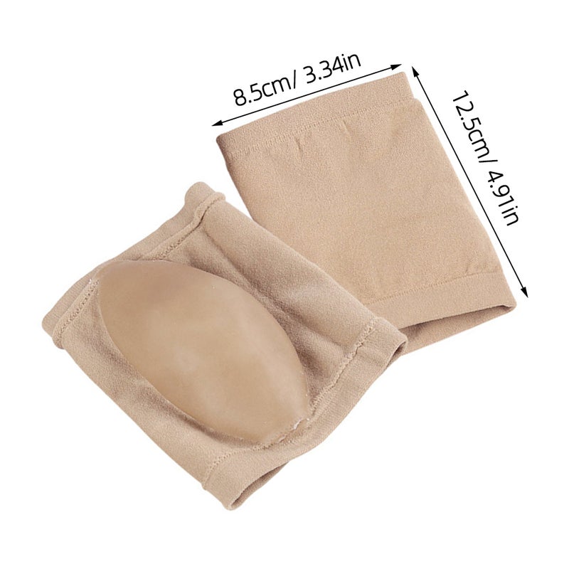 2 Pairs Heel Silk Stockings Anti-crack Gel Socks Breathable Heel Protectors Moisturizing Socks Ankle Socks (Khaki) - Image 2