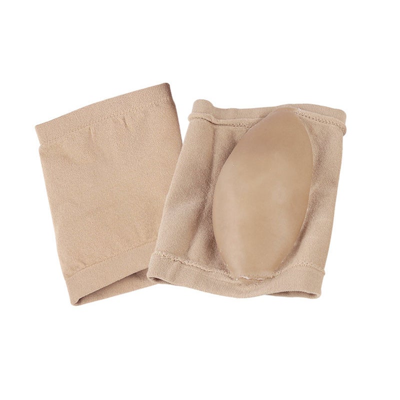 2 Pairs Heel Silk Stockings Anti-crack Gel Socks Breathable Heel Protectors Moisturizing Socks Ankle Socks (Khaki) - Image 3