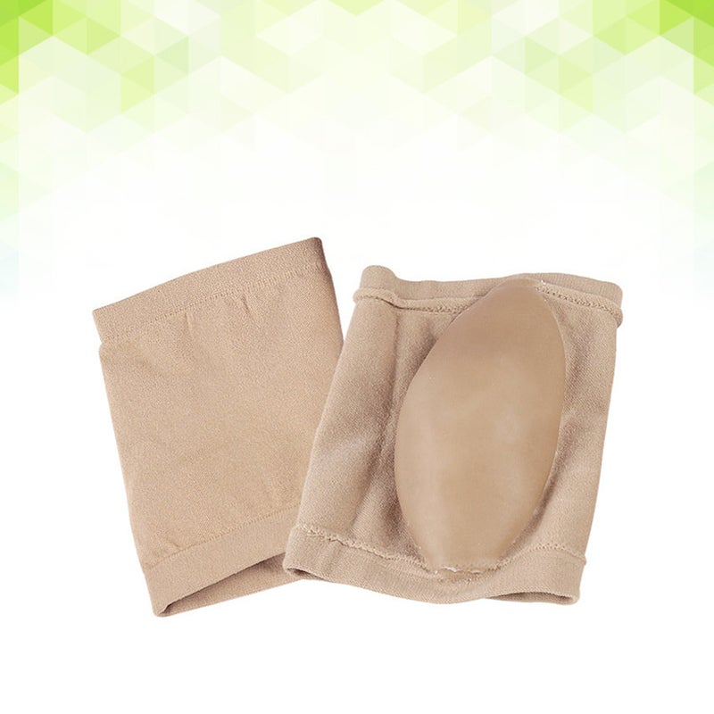 2 Pairs Heel Silk Stockings Anti-crack Gel Socks Breathable Heel Protectors Moisturizing Socks Ankle Socks (Khaki) - Image 1