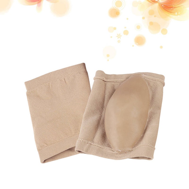 2 Pairs Heel Silk Stockings Anti-crack Gel Socks Breathable Heel Protectors Moisturizing Socks Ankle Socks (Khaki) - Image 5