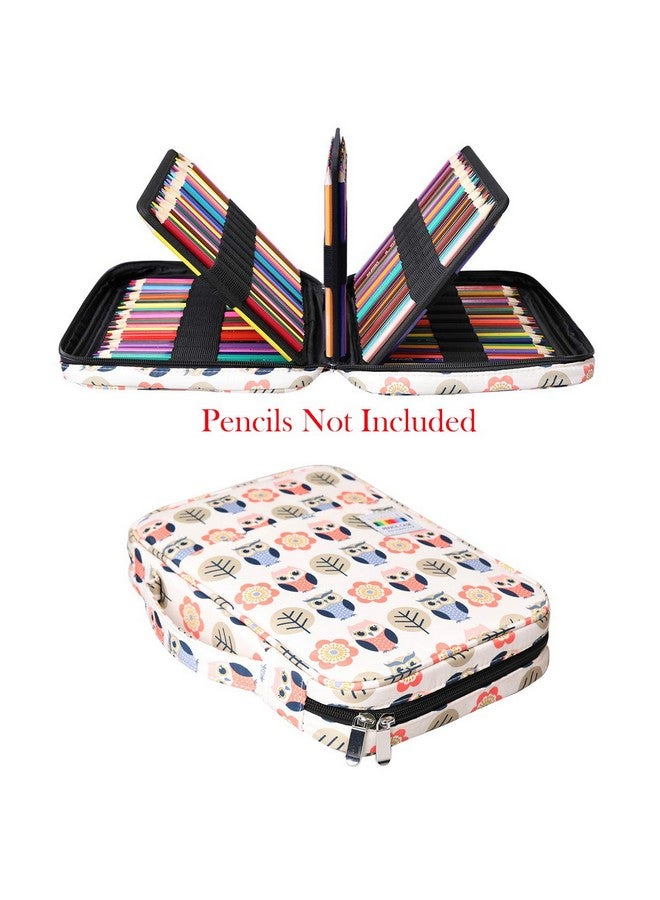 حافظة أقلام تلوين بومكي، 220 فتحة لتنظيم أقلام الرصاص/أقلام الجل، مقاومة للماء، حقيبة سفر بسحاب لحمل أقلام الرصاص، حقيبة محمولة لحمل أقلام الرصاص والعلامات، حقيبة للرسامين والكتاب (بومة كرتونية) - Image 2