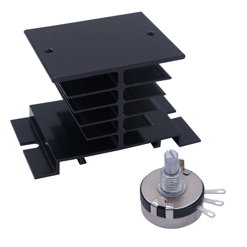 TWTADE SSR-25VA 500K ohm 1/4W to 380VAC 25A Single Phase Solid State Relay Resistance Voltage Regulator Authorized+Heat Sink+Potentiometer+A knob SSR-25VA - Image 4