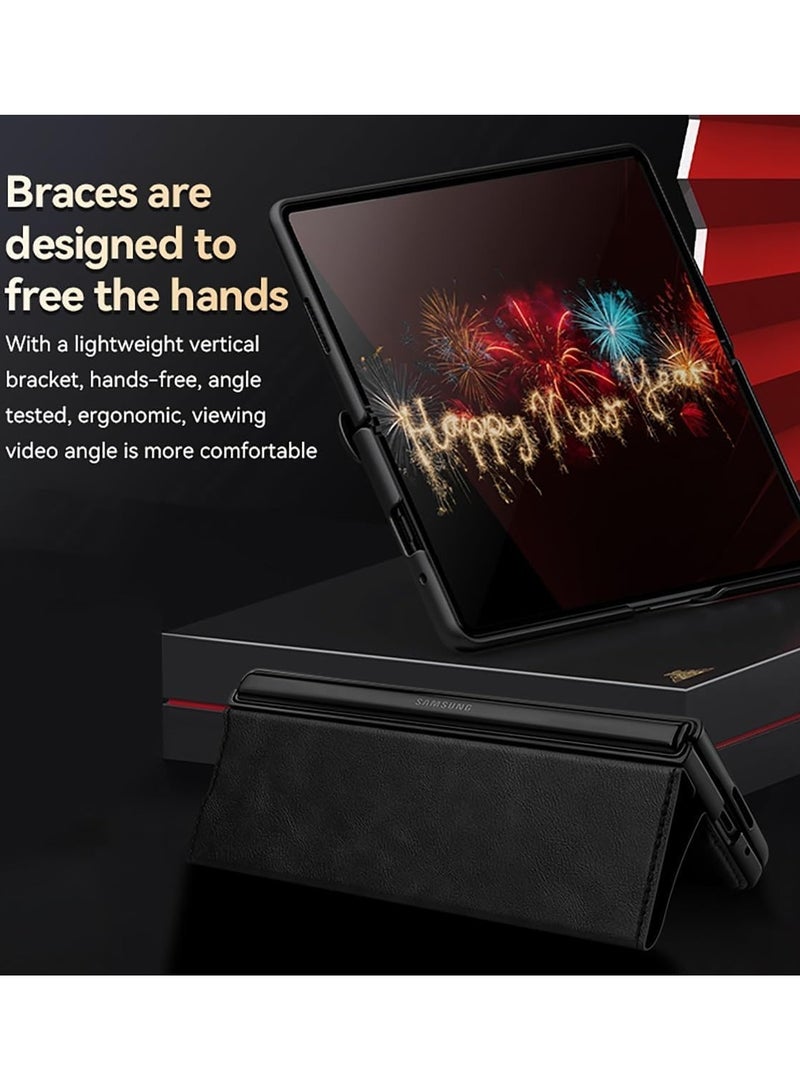 حافظة متوافقة مع هونر ماجيك V2، حافظة فوليو قابلة للطي مع دعامة مدمجة، حافظة ماجيك V2 مصنوعة من جلد PU الممتاز المقاوم للصدمات لحماية هونر ماجيك V2 للنساء والرجال - Image 3