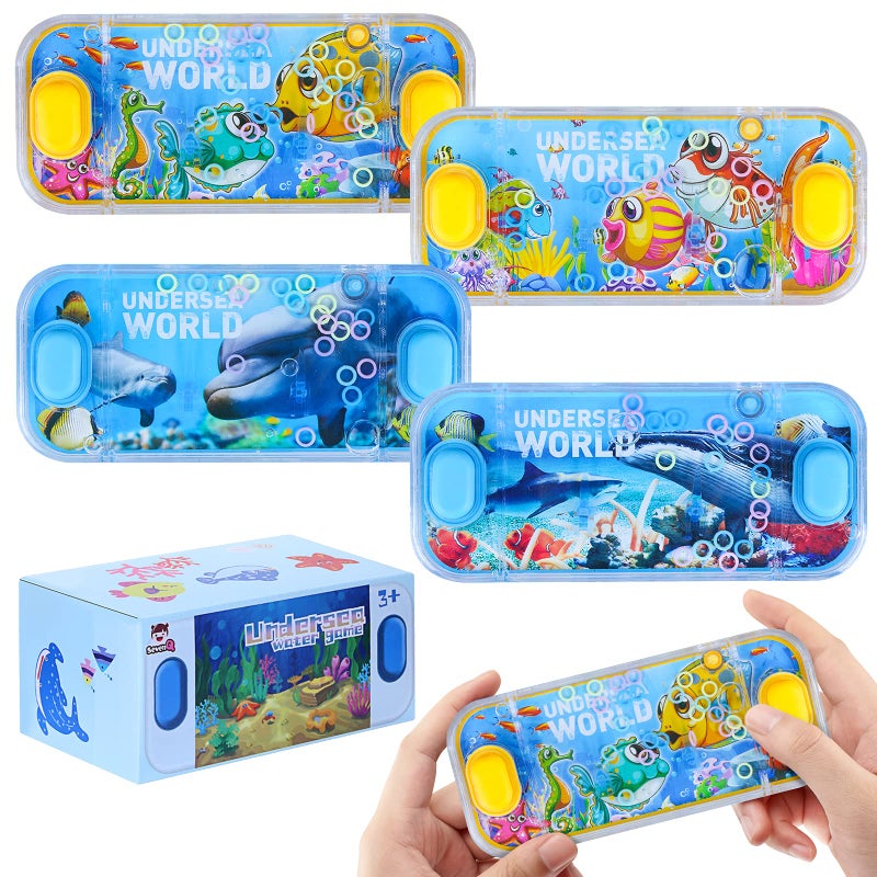 SevenQ Handheld Ocean Theme Water Toss Ring Game 4 Pack Aqua Toys for Kids Stocking Stuffers - Image 4