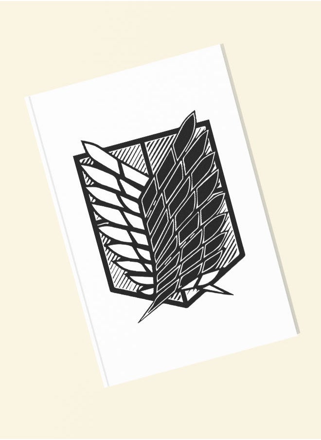 LIT - Attack on Titan A5 Notebook Attack on Titan A5 Size Soft Bind Notebook Explorer Flag Soft Bind Notebook Titan Attack Sigil Emblem Logo Design-Manga Comic Style - Image 1