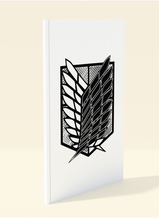 LIT - Attack on Titan A5 Notebook Attack on Titan A5 Size Soft Bind Notebook Explorer Flag Soft Bind Notebook Titan Attack Sigil Emblem Logo Design-Manga Comic Style - Image 1