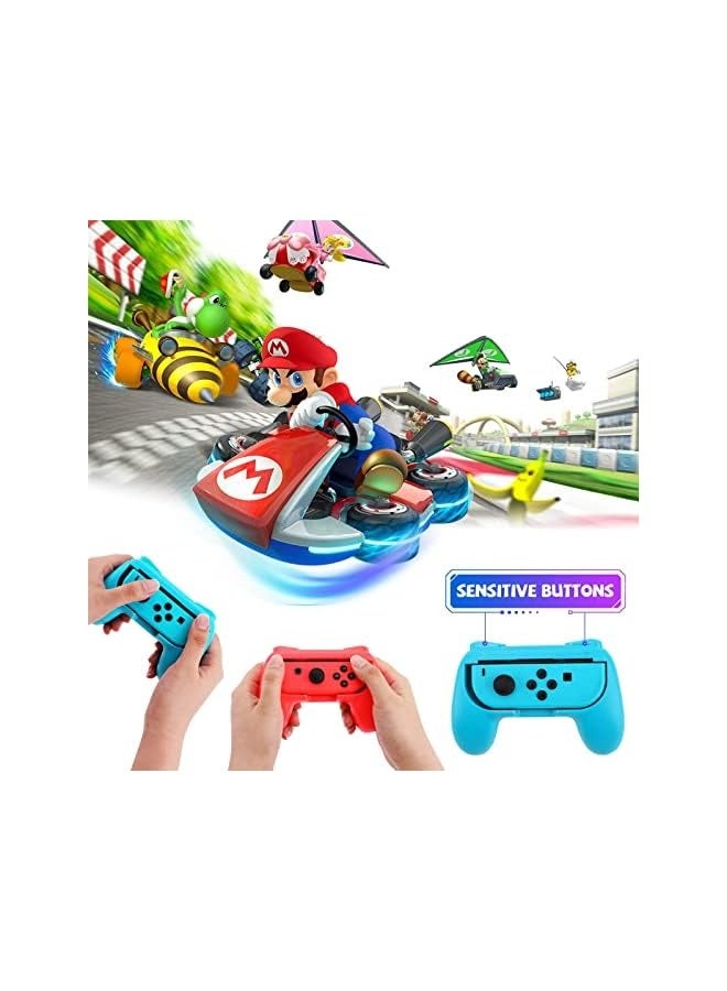 PROMASS 18 in 1 Switch Sport Games Accessories Bundle for Nintendo Switch Games, Family Bundle Accessory Kit with Tennis Racket Controller Grips Racing Wheel Bandage Golf Club Wheels Drum Stick Fishing Rod - Image 2