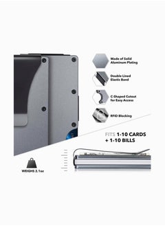 KASTWAVE Minimalist Wallet for Men and Women Front Pocket Wallet RFID Blocking Anti-Theft Slim Aluminum Wallet With Money Clip Credit Card ID Card Passport Holder Elegant Durable Metal Wallet  - Image 4