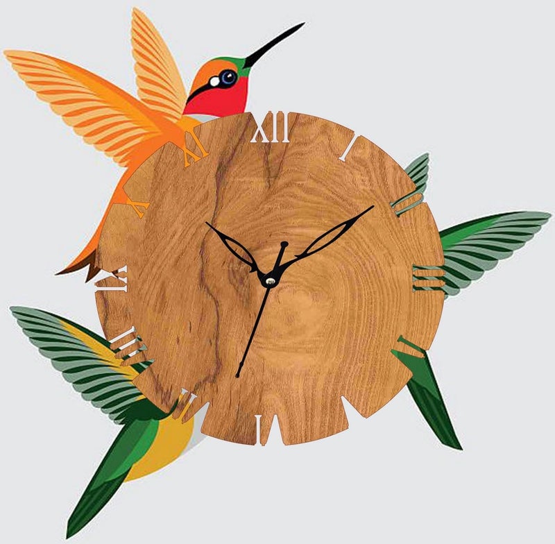 ADK Antique Big Size Hanging Roman Number Watch for Living Room Bedroom Office Decorative Wall Clock for Home Decor 30x30 cm Wooden Brown 44 - Image 2