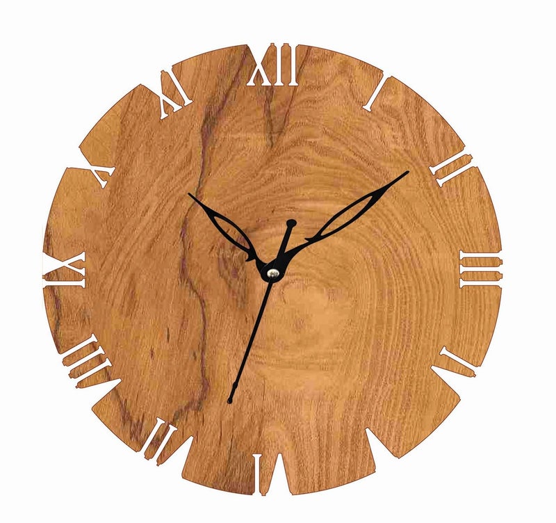 ADK Antique Big Size Hanging Roman Number Watch for Living Room Bedroom Office Decorative Wall Clock for Home Decor 30x30 cm Wooden Brown 44 - Image 1