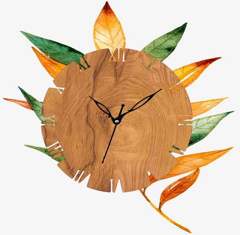ADK Antique Big Size Hanging Roman Number Watch for Living Room Bedroom Office Decorative Wall Clock for Home Decor 30x30 cm Wooden Brown 44 - Image 4