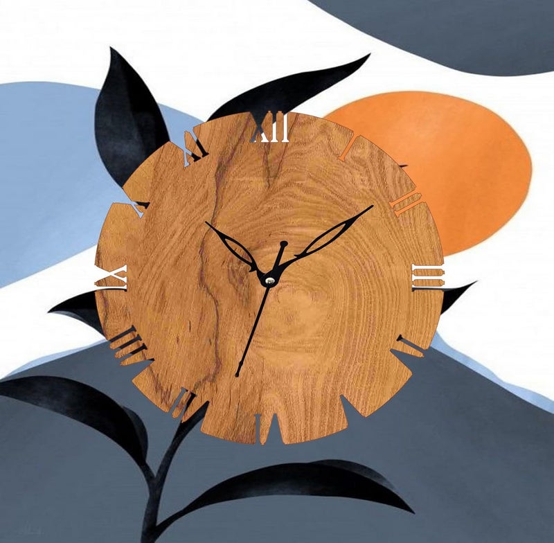 ADK Antique Big Size Hanging Roman Number Watch for Living Room Bedroom Office Decorative Wall Clock for Home Decor 30x30 cm Wooden Brown 44 - Image 5