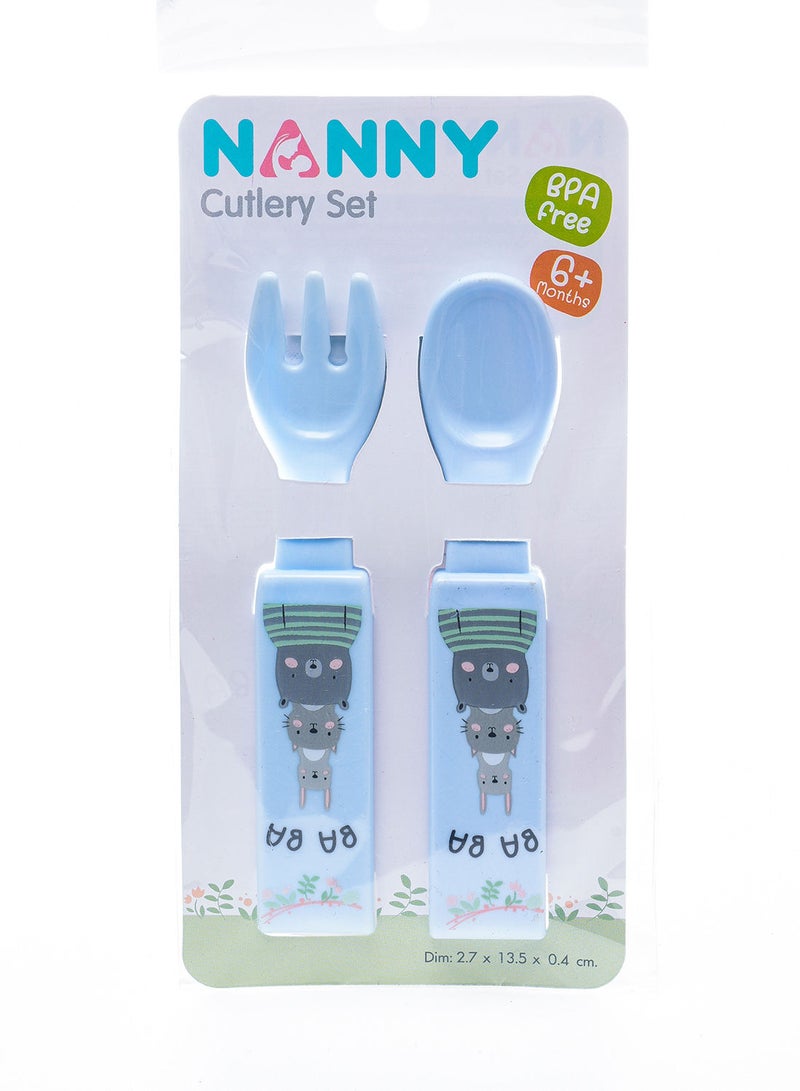 Nanny cutlery set 2pcs blue - Image 1