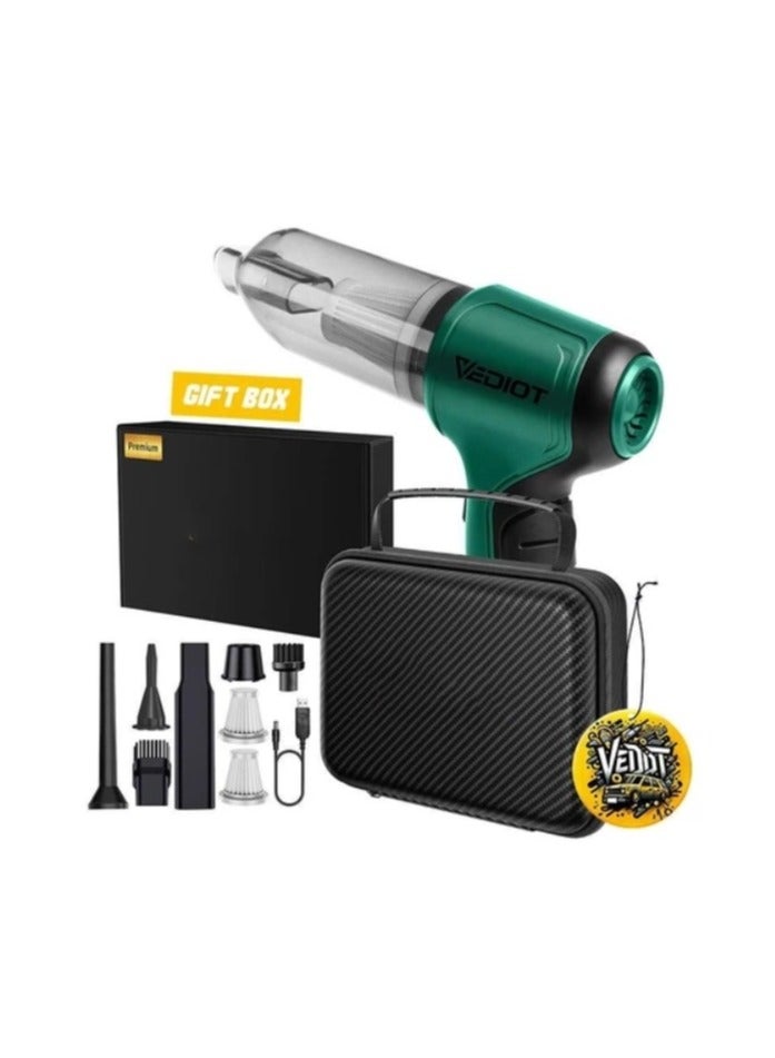 120W 9000Pa rechargeable cordless car vacuum cleaner green - Image 1