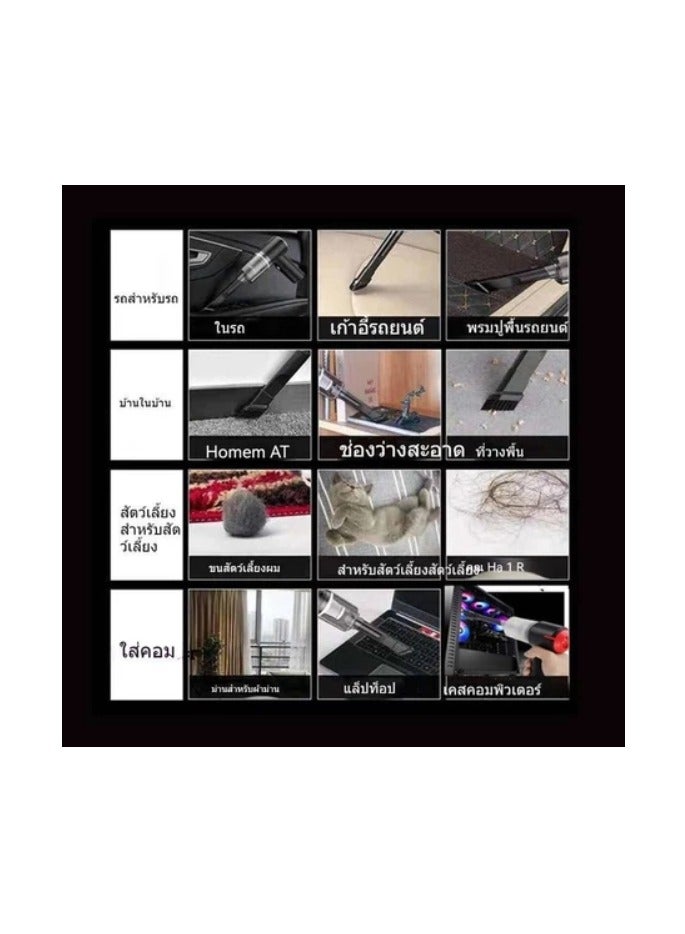 120W 9000Pa rechargeable cordless car vacuum cleaner green - Image 5