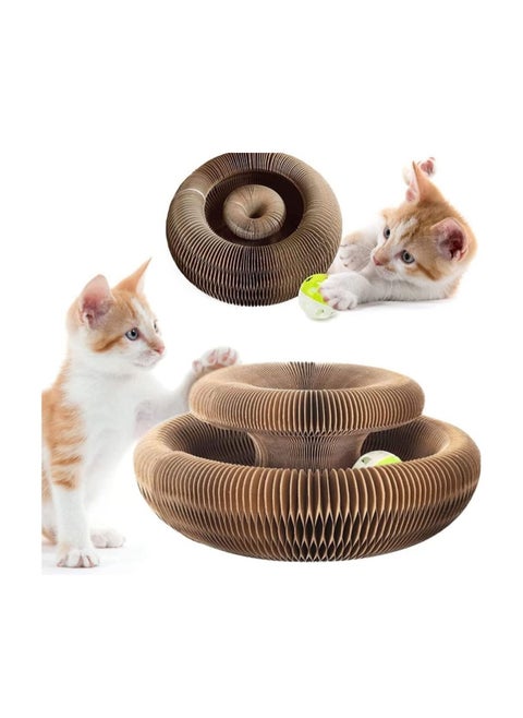 Magic Organ Cat Scratching Board with Toy Bell , Foldable, Deformable and Combinable Interactive Cat Toy