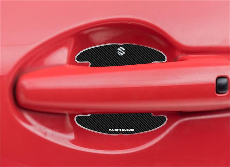 BIG FLAG BFRC 3D Gel Finish Car Door Carbon Fiber Handle Cup Scratch Guard Sticker Universal for Specific Brand (Pack of 2) (MRDRCFVAR) (New Swift_MARUSUZUKI) - Image 2