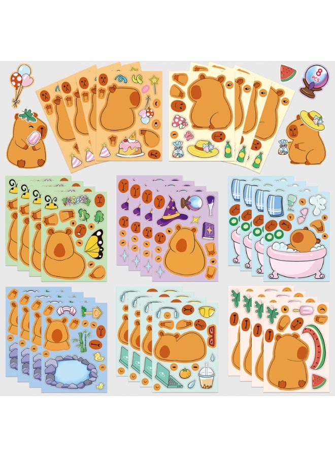 VTERLY Capybara Cute Sticker Set (8 - Pack) - Adorable Animal Stickers for Journaling, DIY Crafts & Decor - Image 1