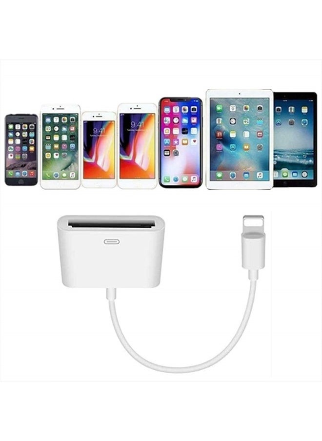 sharllen - Apple Lightning to 30 Pin Adapter,MFi Certified 8 Pin Male to 30 Pin Female Connector Converter with iPhone Lightning Charger Cable Cord Compatible iPhone 12 11 X 8 7 6P 5S 4S 4 3 3G/iPad/iPod White - Image 1