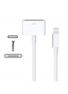 Apple Lightning to 30 Pin Adapter,MFi Certified 8 Pin Male to 30 Pin Female Connector Converter with iPhone Lightning Charger Cable Cord Compatible iPhone 12 11 X 8 7 6P 5S 4S 4 3 3G/iPad/iPod White