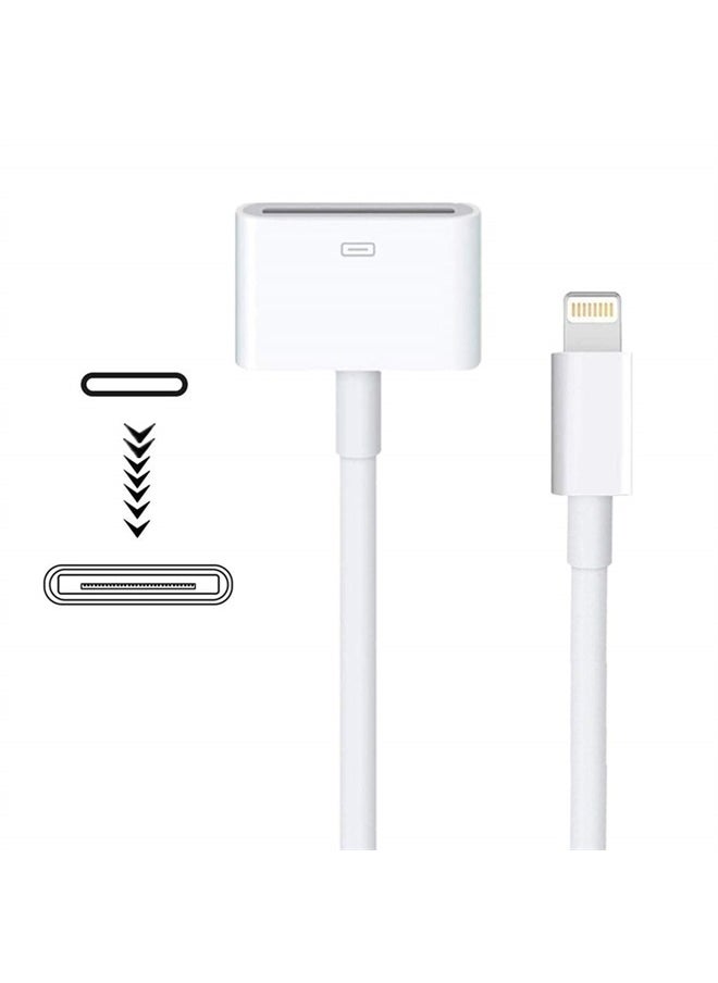 sharllen - Apple Lightning to 30 Pin Adapter,MFi Certified 8 Pin Male to 30 Pin Female Connector Converter with iPhone Lightning Charger Cable Cord Compatible iPhone 12 11 X 8 7 6P 5S 4S 4 3 3G/iPad/iPod White - Image 1