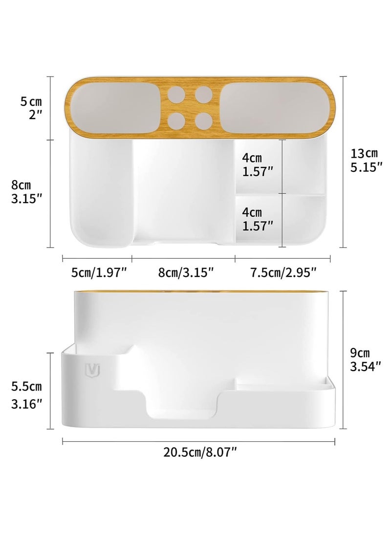 Generic Desk Organizer, Desktop Organizer with Pencil Holders, Office Stationery Supplies Organizers,Sticky Note Tray,Paperclip Storage and Office Accessories Caddy Desktop, Marker Organizer. White  - Image 2