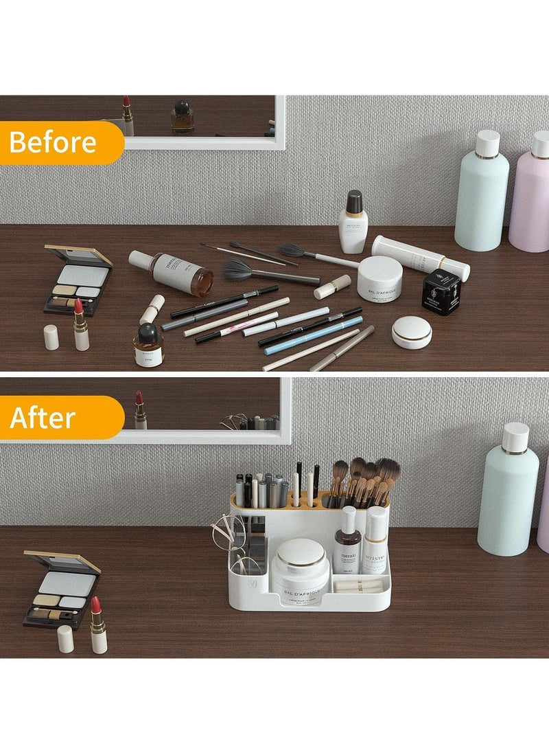 Generic Desk Organizer, Desktop Organizer with Pencil Holders, Office Stationery Supplies Organizers,Sticky Note Tray,Paperclip Storage and Office Accessories Caddy Desktop, Marker Organizer. White  - Image 4