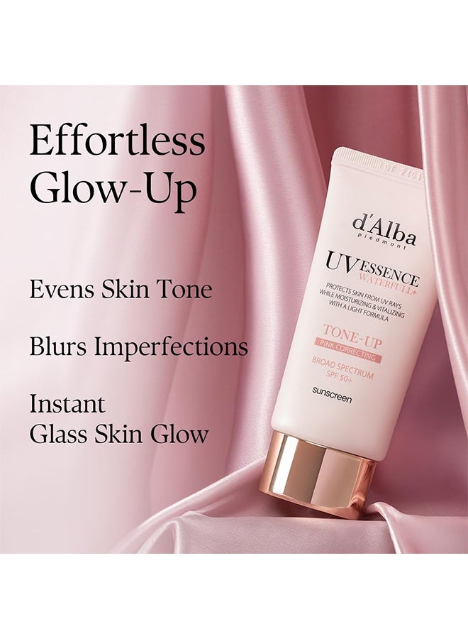 d'alba Piedmont UV Essence Waterfull Tone-Up Sunscreen, Glow and Brightening Sunscreen with SPF 50+ PA++++, Protect Skin From Damage Ultraviolet Rays, Gentle and Safe Use for All Skin Types - 50ml - Image 2