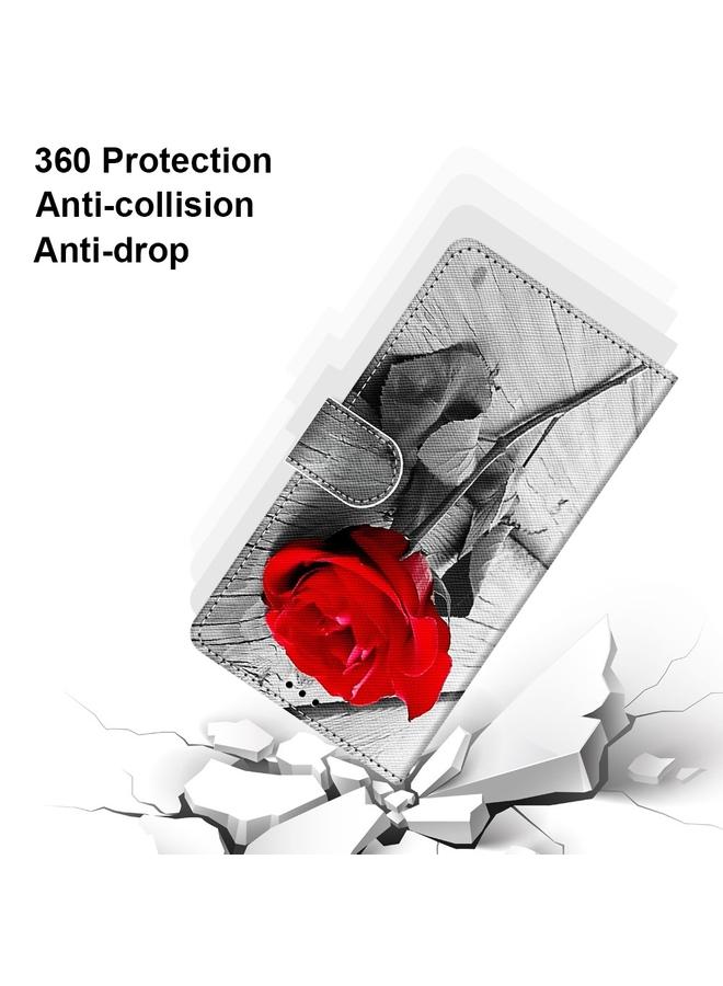 اس-توب جراب لهاتف Samsung Galaxy A33 5G، جراب هاتف جلدي من البولي يوريثان بتصميم متقاطع ملون مع حامل وفتحات للبطاقات ومحفظة وحبل تعليق - Image 4