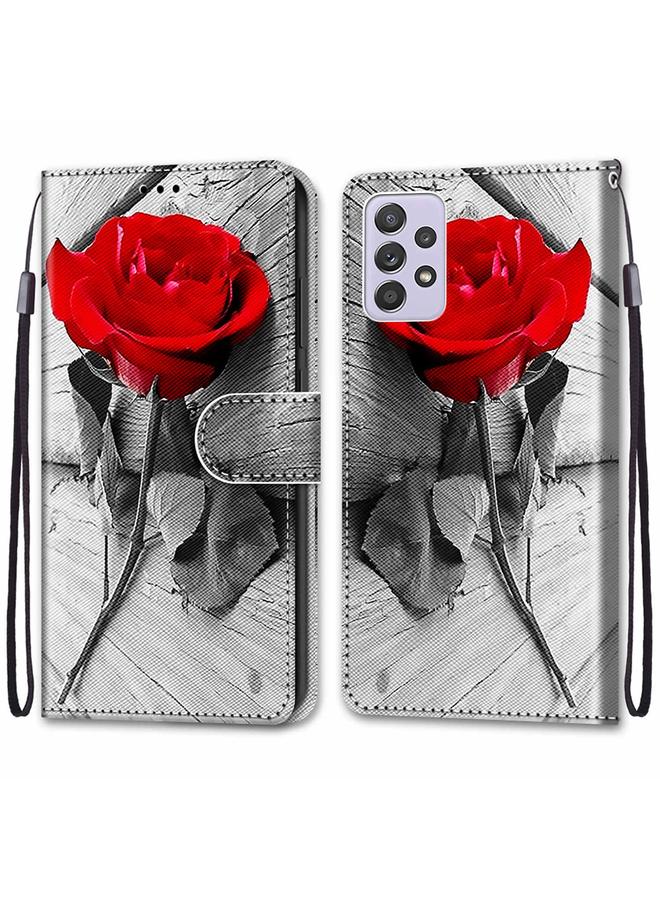 اس-توب جراب لهاتف Samsung Galaxy A33 5G، جراب هاتف جلدي من البولي يوريثان بتصميم متقاطع ملون مع حامل وفتحات للبطاقات ومحفظة وحبل تعليق - Image 2