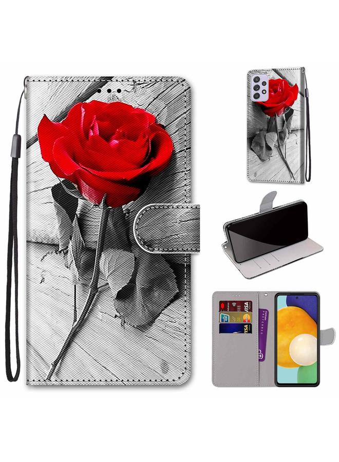 اس-توب جراب لهاتف Samsung Galaxy A33 5G، جراب هاتف جلدي من البولي يوريثان بتصميم متقاطع ملون مع حامل وفتحات للبطاقات ومحفظة وحبل تعليق - Image 1