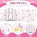 Feifeiya 500 Pcs Floral Wax Paper Sheet for Food Chinoiserie Bird Deli Paper Waterproof Sandwich Wrapping Greaseproof Food Basket Liners for Picnic Party Kitchen Supply 98 x 87inch FloralPink - Image 4