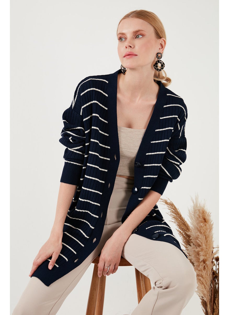Lela V Neck Buttoned Knitted Cardigan Women's Cardigan 4616137  - Image 1