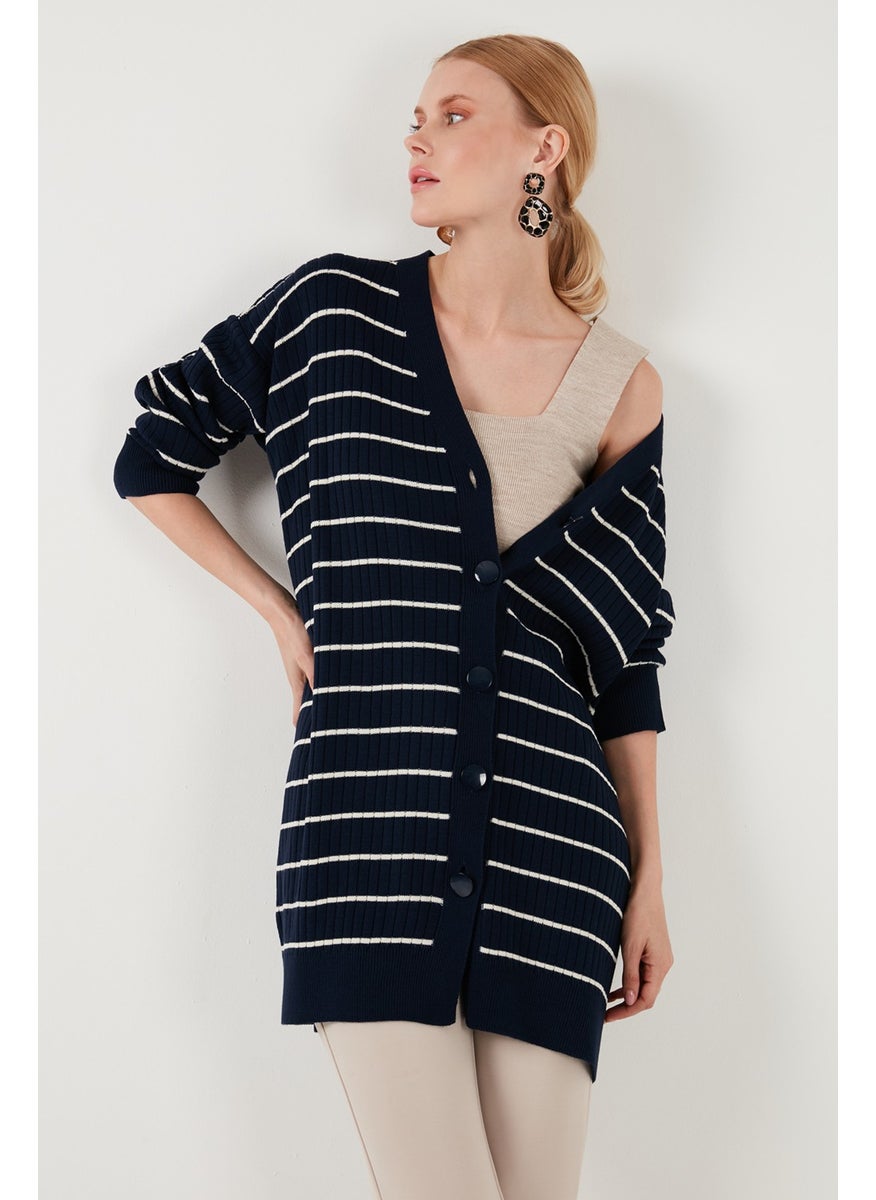 Lela V Neck Buttoned Knitted Cardigan Women's Cardigan 4616137  - Image 2