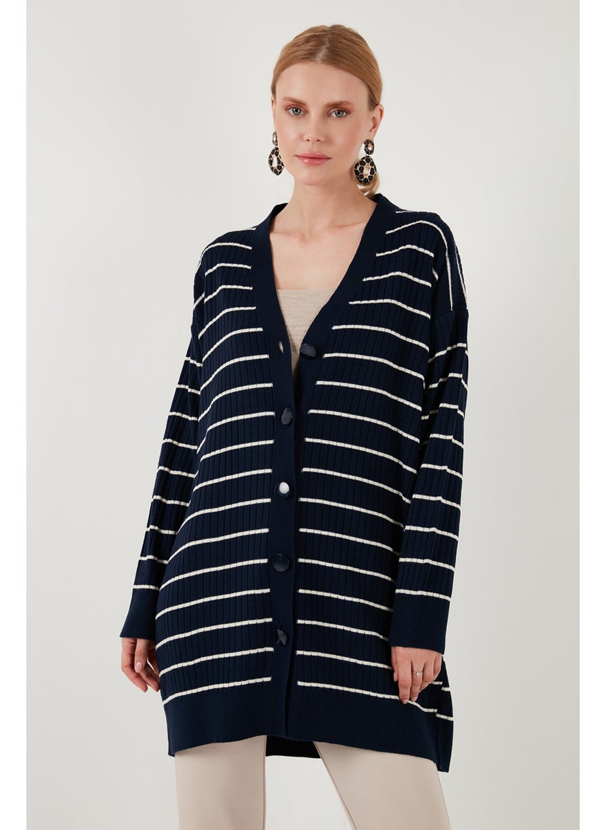 Lela V Neck Buttoned Knitted Cardigan Women's Cardigan 4616137  - Image 3