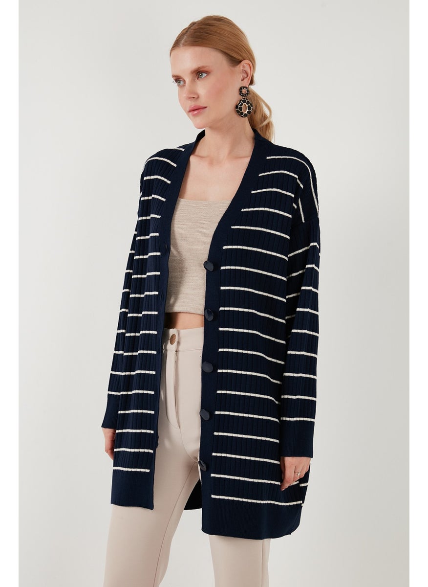 Lela V Neck Buttoned Knitted Cardigan Women's Cardigan 4616137  - Image 4