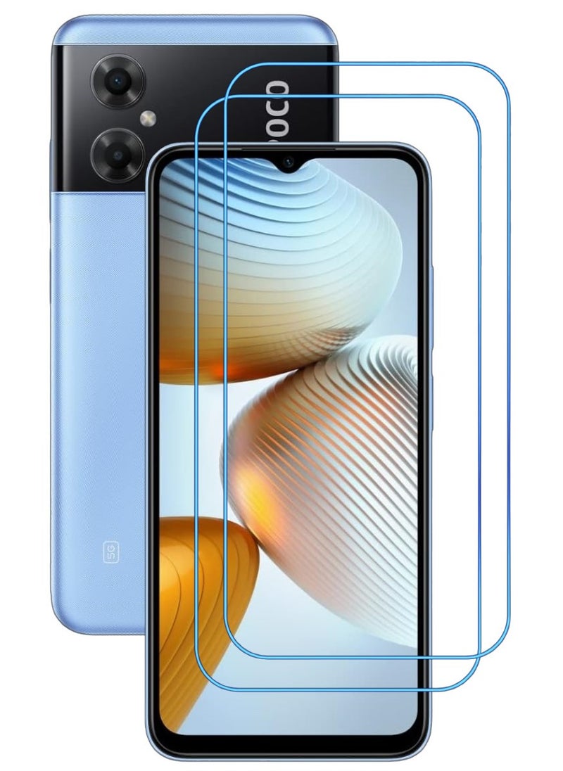 ACLIX 2 Pieces Antistatic ESD Dustproof Premium Quality High Definition Clear Tempered Glass Screen Protector Designed For Xiaomi Poco M4 5G - Image 1