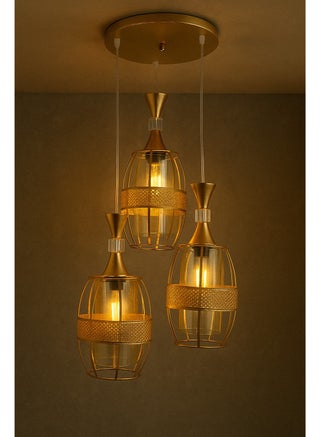 Modern triple pendant chandelier with luxurious golden design - pzsku/Z9B3D637384AB64BF068DZ/45/1752395065/e733cb6c-ac3f-4e72-93e8-e06efea22971