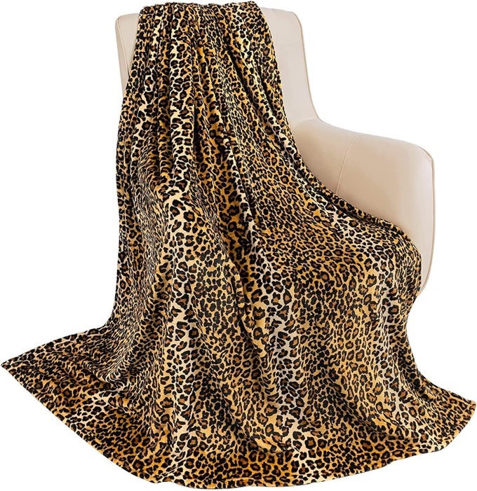 FLANNEL FLEECE QUEEN BLANKET LEOPARD PRINT FOR ADULTS FUZZY COZY SOFT PLUSH CHEETAH BLANKET FOR BED SOFA 260GSM SUITABLE FOR ALL SEASONS BROWN LEOPARD 90X90INCHES