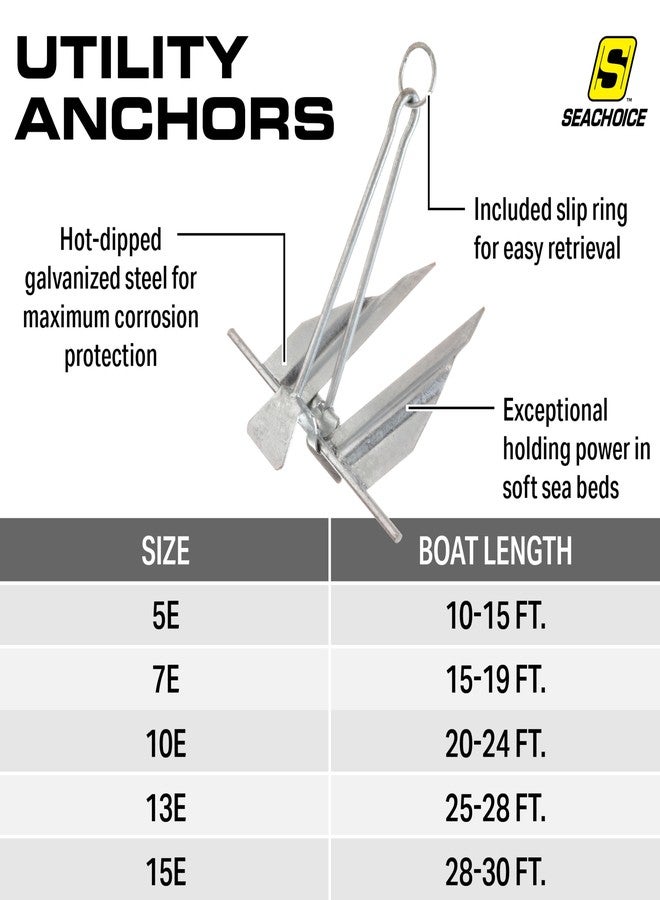 SEACHOICE Utility Anchor 10E 41620, Steel - Image 3