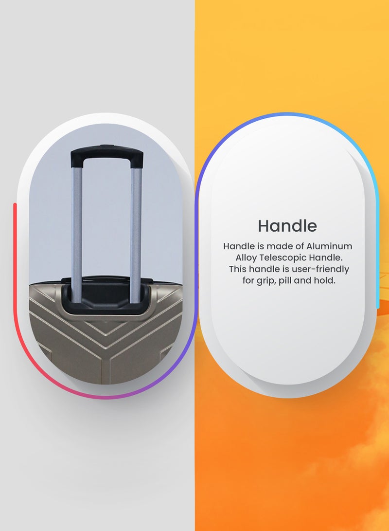 ستار لايف مجموعة حقائب سفر بعجلات من الجانب الصلب ABS مكونة من 3 قطع بعجلات دوارة مع قفل أرقام - Image 3