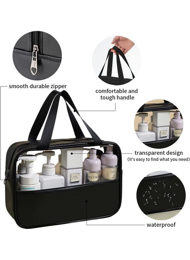 CABLE GALLERY Waterproof Toiletry Bag for Men and Women Travel Toiletry Bag Transparent Makeup Bag Hanging Cosmetic Organizer Bag (Set of 3 Bag) (Black) - Image 4
