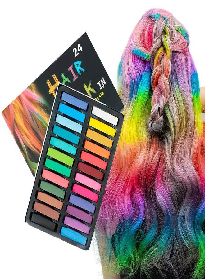 ARROLLIANT Temporary Hair Chalk Washable Hair Color Safe for Kids And Teen For Halloween Cosplay Party Girls Gift Kids Toy Birthday Christmas Gifts For Girls - 24 Bright Colors - Image 1