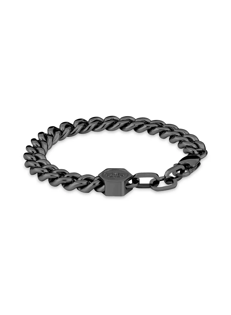 بوليس Hinged Shiny Grey Bracelet for Men L