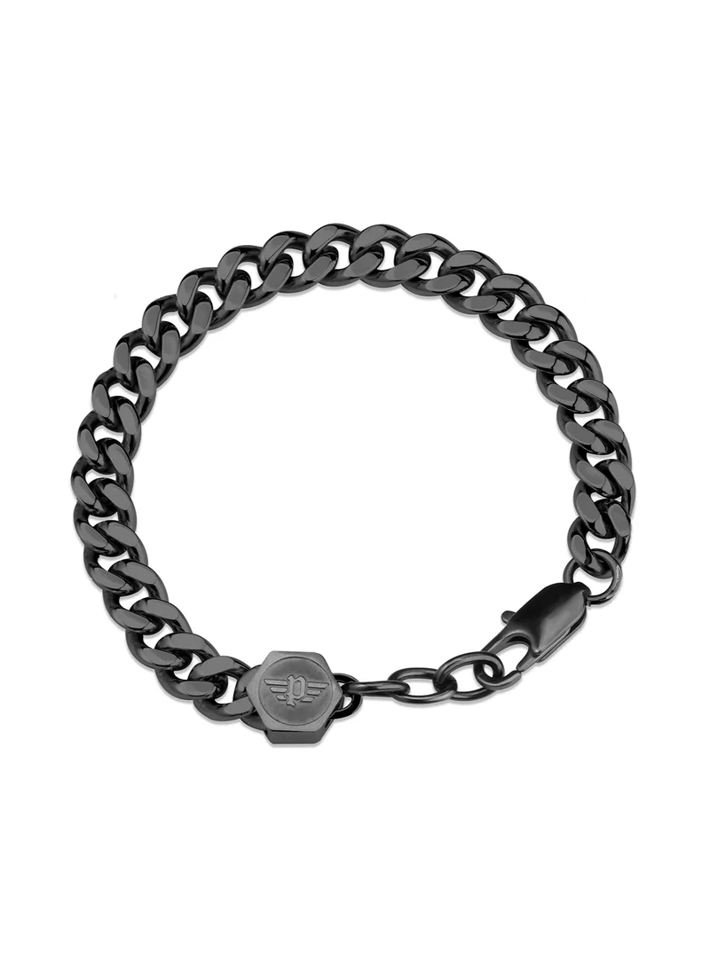 بوليس Hinged Shiny Grey Bracelet for Men L