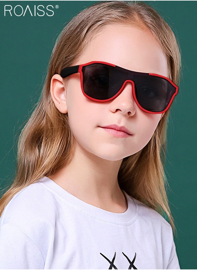 roaiss Aviator Polarized Sunglasses for Kids, UV400 Protection Cute Beach Holiday Sun Glasses with Lightweight Flexible TPEE Frame for Boys Girls and Children Age 3-12, Red Black  - Image 2
