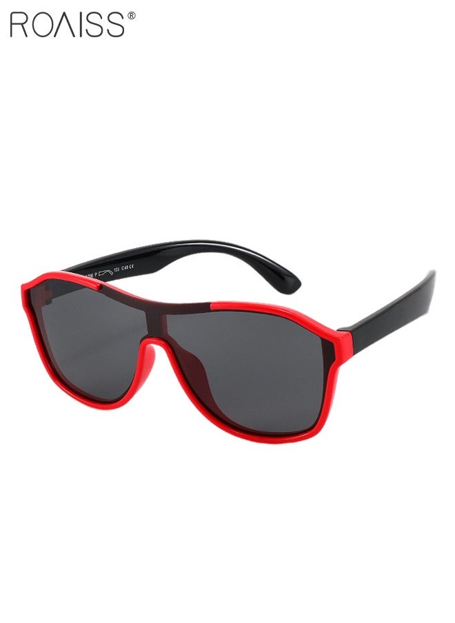 roaiss Aviator Polarized Sunglasses for Kids, UV400 Protection Cute Beach Holiday Sun Glasses with Lightweight Flexible TPEE Frame for Boys Girls and Children Age 3-12, Red Black  - Image 5